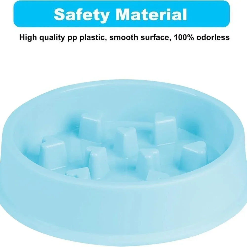 Slow Feeder for dogs or cats / Anti Choking Pet Bowl / Blue